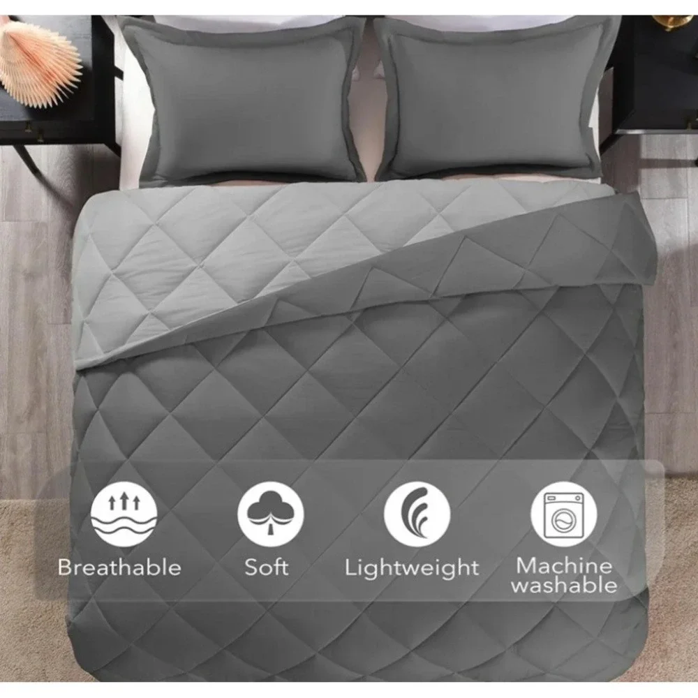 downluxe Queen Comforter Set - Charcoal and Grey Queen Comforter, Soft Beddin...
